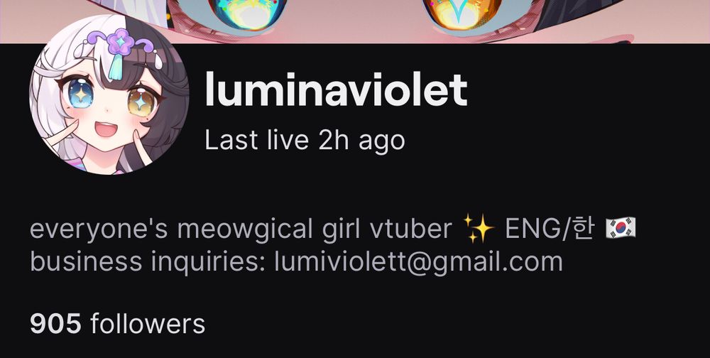 screenshot of my twitch page because we recently passed 900 followers!?