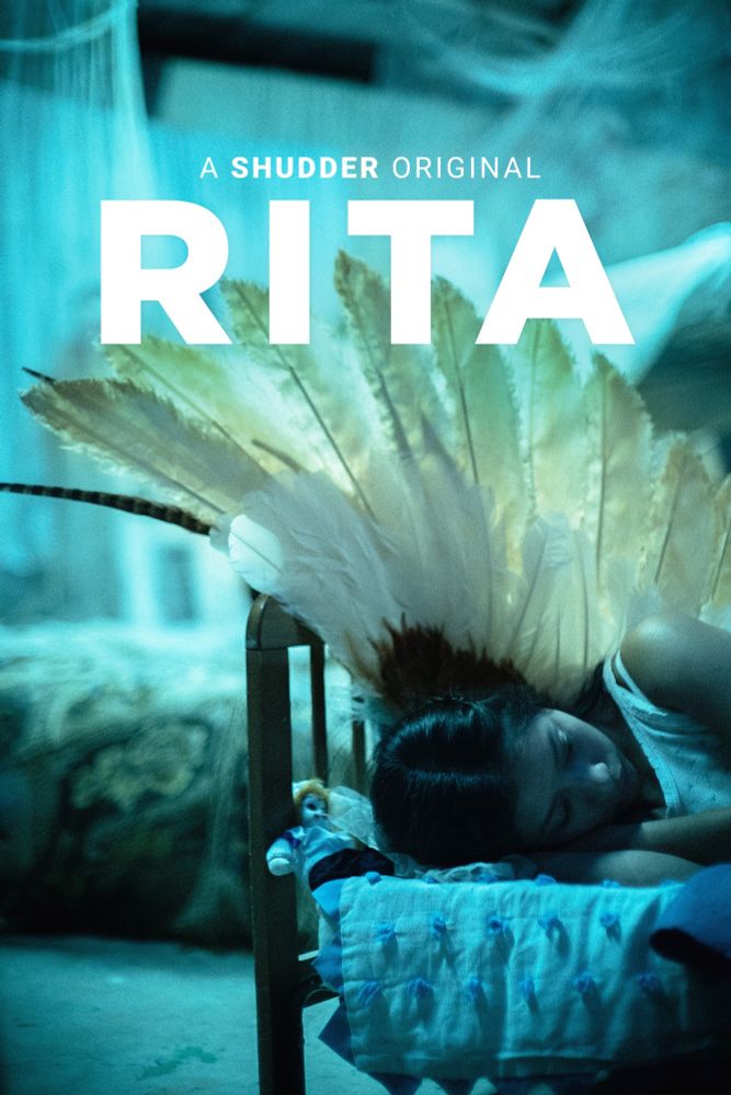 rita movie poster, a girl with angel wings asleep in a cot