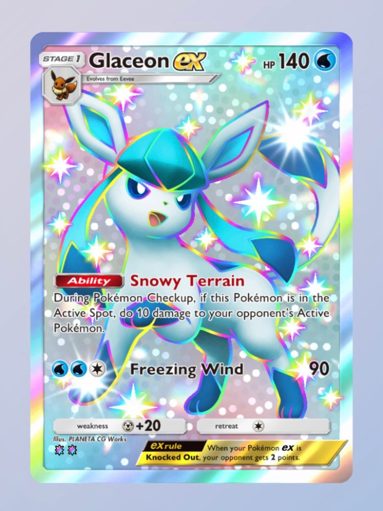 Shiny Glaceon EX Pokemon TCGP card