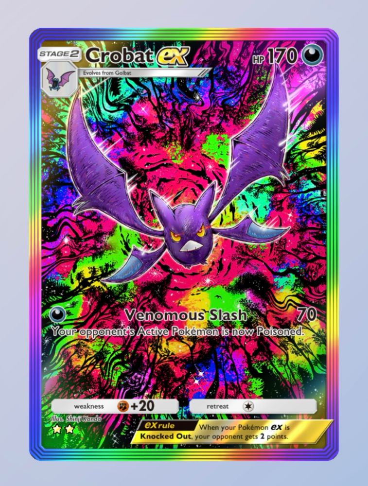 Rainbow art Crobat EX Pokemon TCGP card
