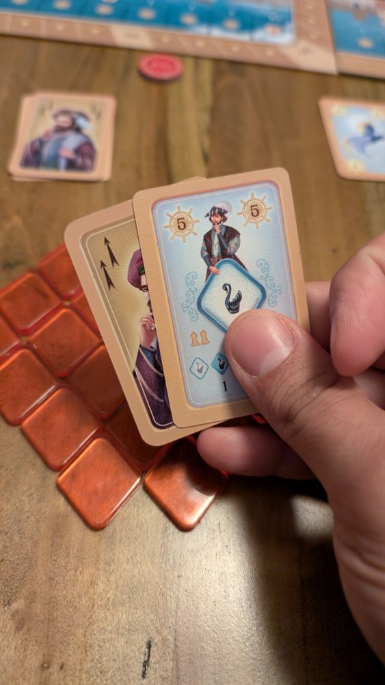 Mille Fiori player cards that dictate where you can place your glass