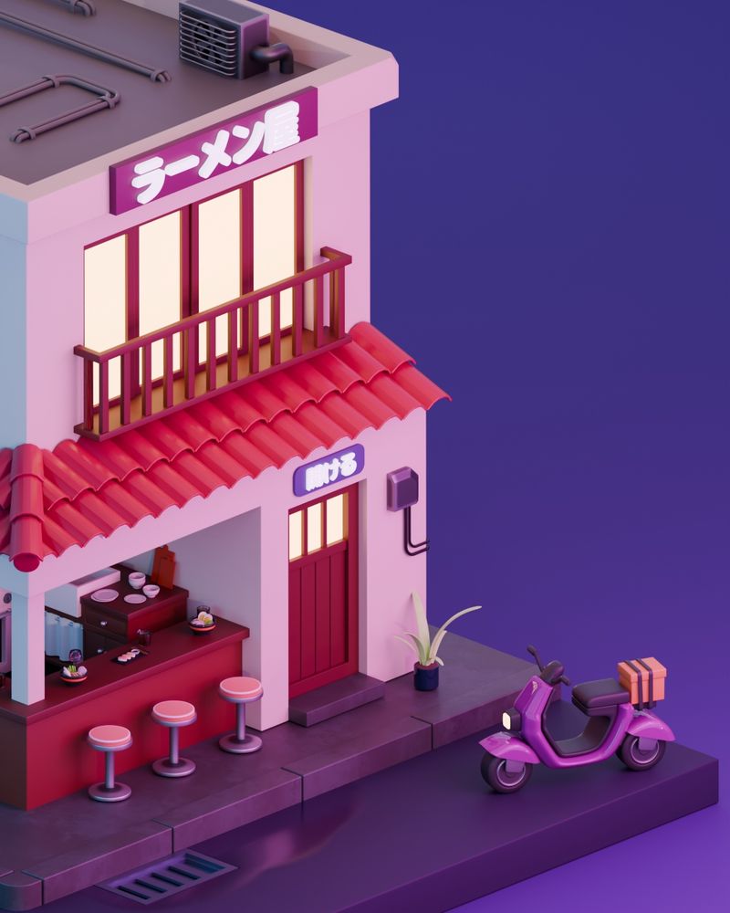 Blender 3D ramen shop