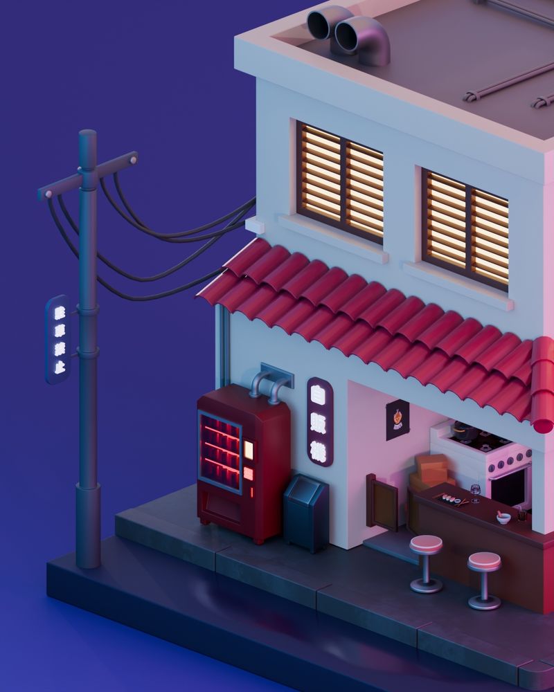 Blender 3D ramen shop