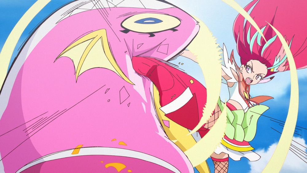 I've seen maybe 5 episodes of a Precure in total. Anyways, Cure Flamingo has cool hair.