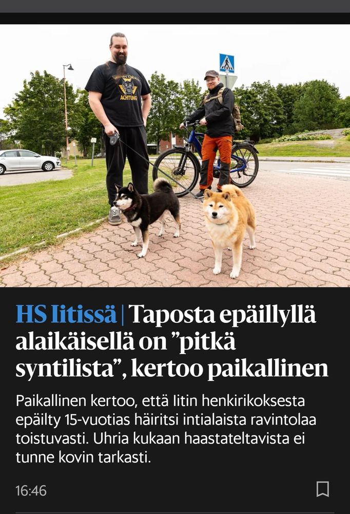 hesarin uusi otsikko taposta epäillyn syntilistasta