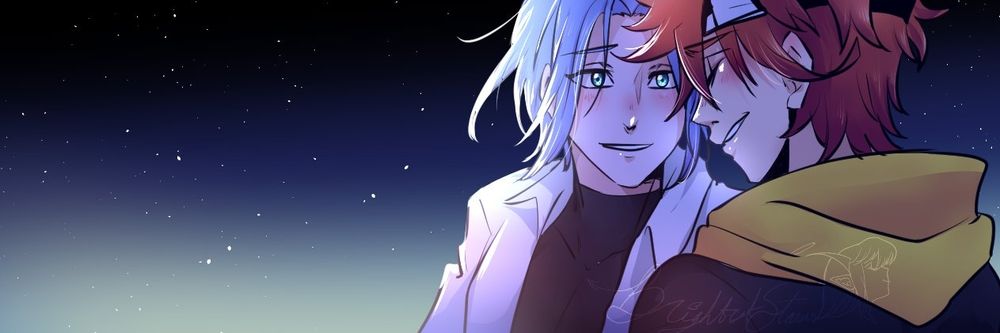 Renga in a starlit background 