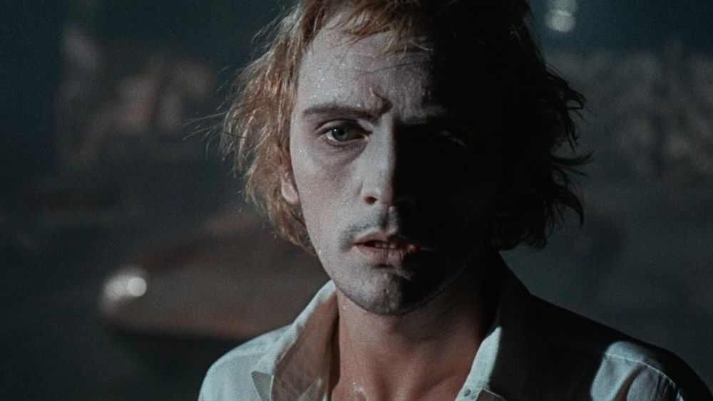 Terence Stamp in Toby Dammit. He looks dead, his face ashen, but he is still beautiful beyond belief.