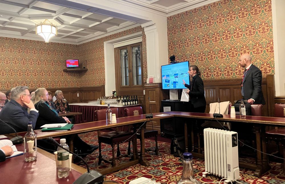 Emma and Mike speak to attendees at the APPG