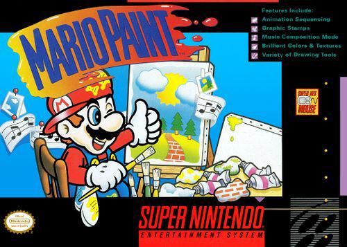 Mario Paint box art for the SNES (1992)