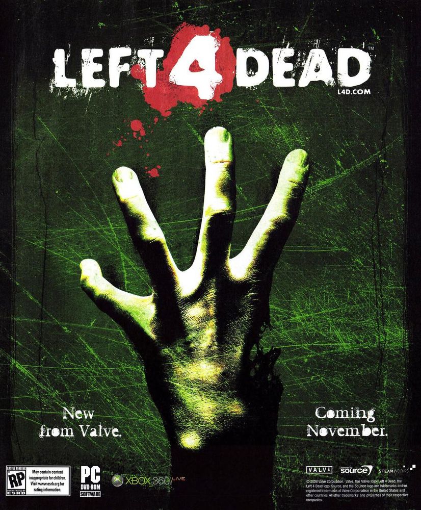 Left 4 Dead ad Valve Xbox 360 / PC 2008