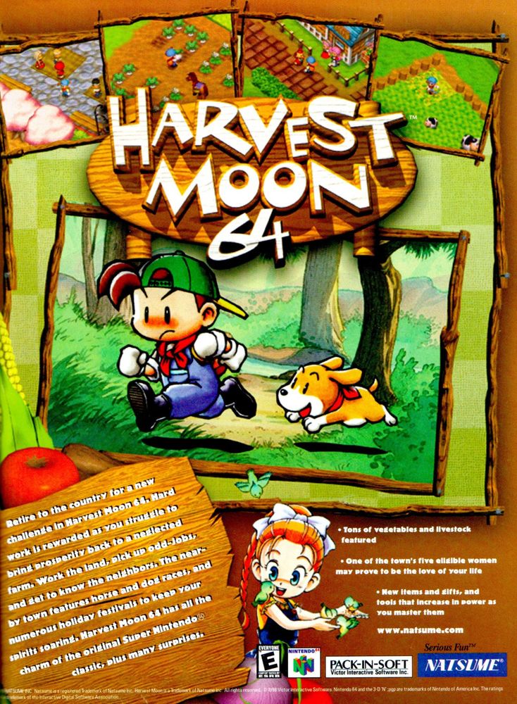 HARVEST MOON 64
Natsume
Nintendo 64
(1999)