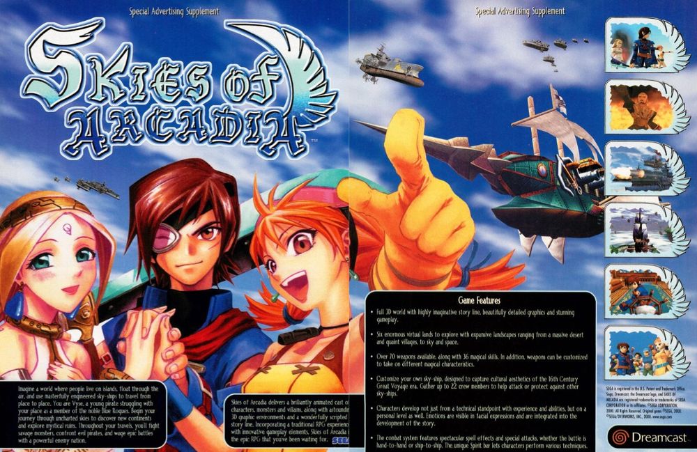 Skies of Arcadia ad
SEGA
Dreamcast
2001
