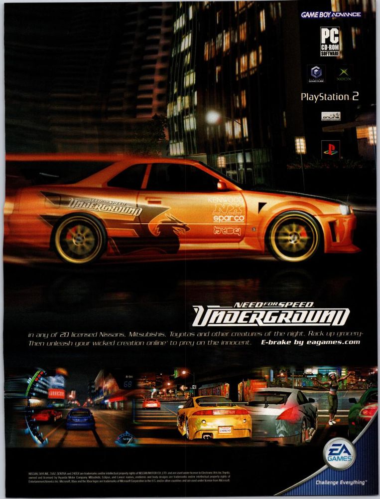Need for Speed: Underground ad
EA 
Multi System
2003