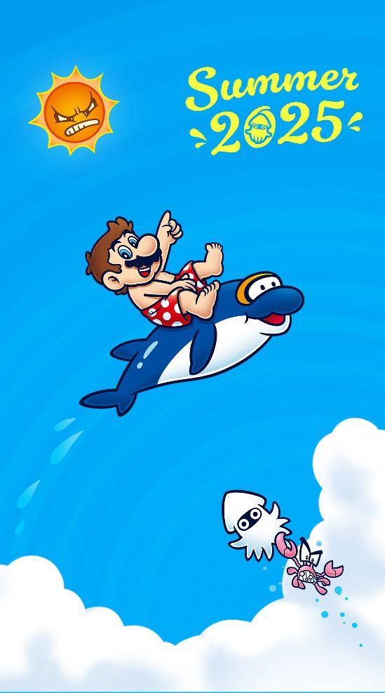 Official Super Mario “Summer” (2025) artwork via the Nintendo today app 