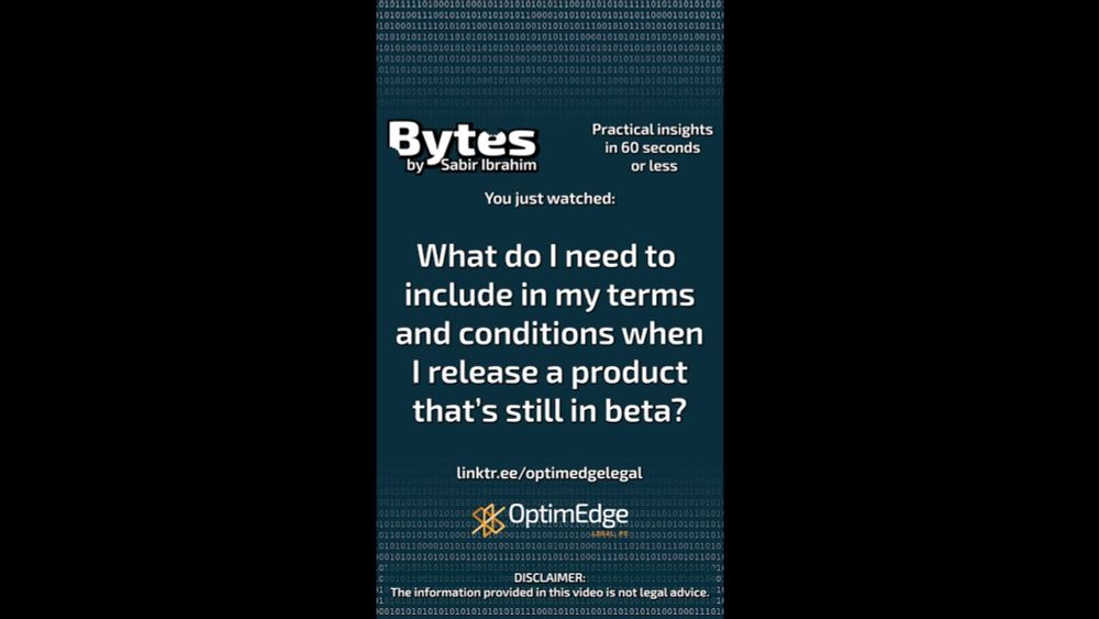 Bytes Episode 81 - What do I need to include in my T&C when I release a beta product?