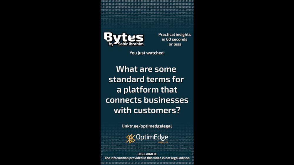 Bytes Episode 90 - What are some standard terms for a platform connecting businesses with customers?