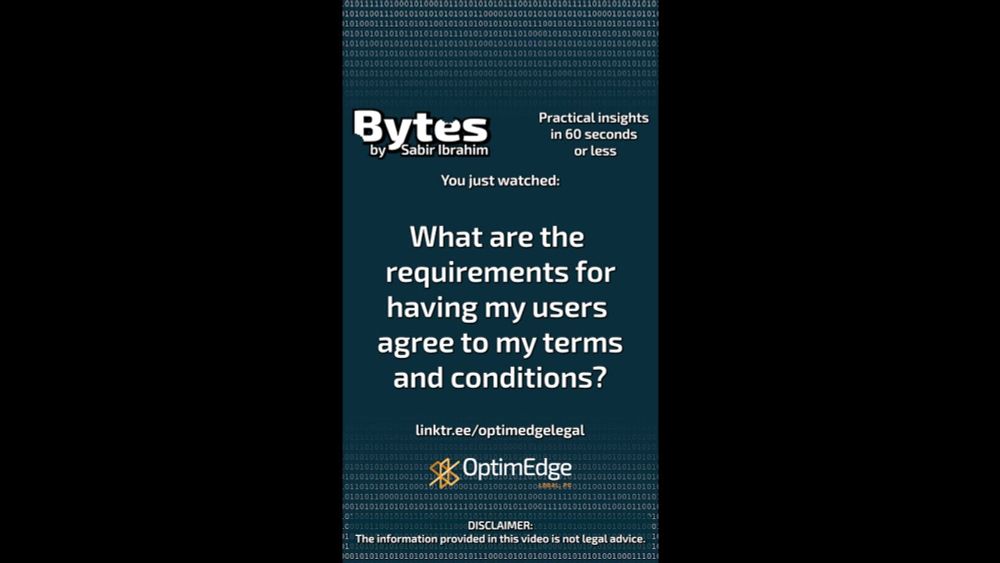 Bytes Episode 70 - What are the requirements for having my users agree to my terms and conditions?