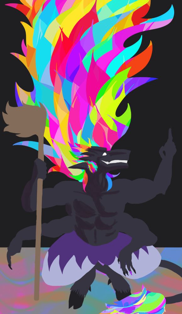 A work-in-progress illustration of Lobolg as "The Magician" major arcana card.