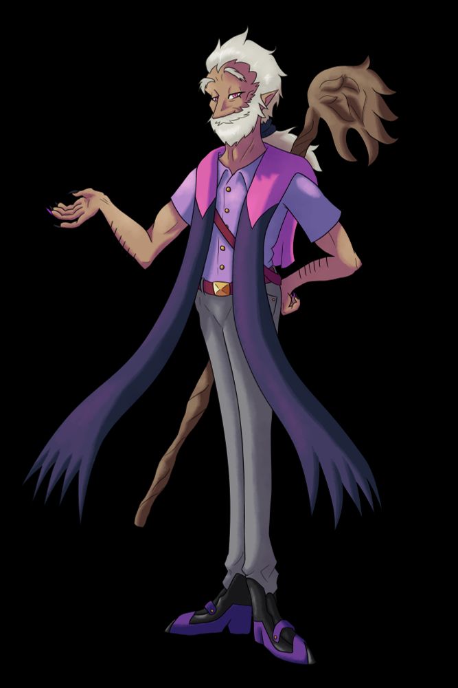 The same art piece as above, but the character is isolated on a transparent background.