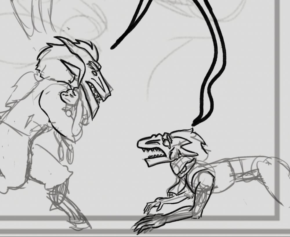 A work-in-progress shot of a comic.