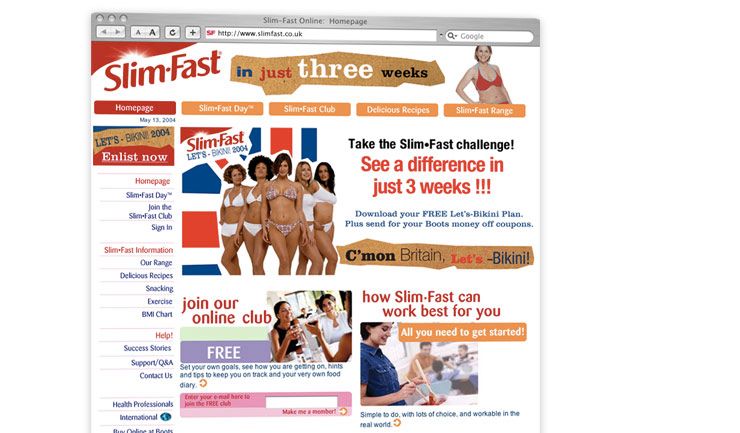Screenshot of Let's Bikini Microsite.
