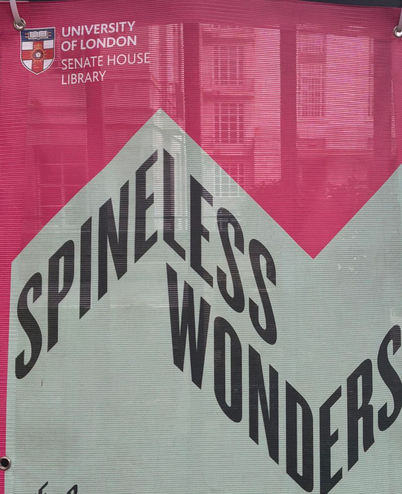 A sign advertising an exhibit called spineless wonders
