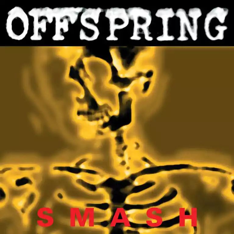 cover art for the 1994 offspring album smash, depicting some kind of black on yellow x-ray figure, don't ask me man I don't know what this is supposed to be