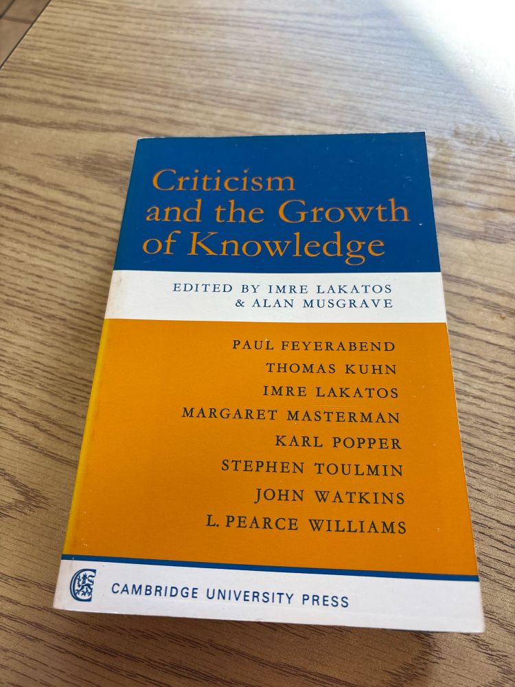 A picture of the book “Criticism and the Growth of Knowledge”.