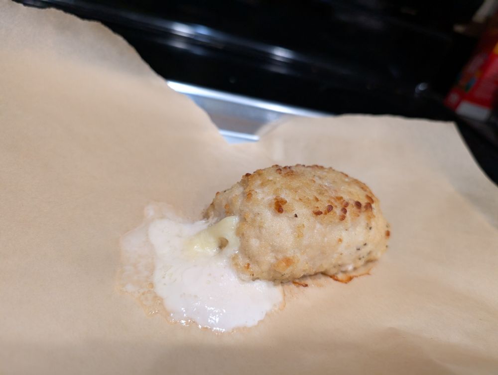 Frozen stuffed chicken dinner took a bit of a kinky turn.