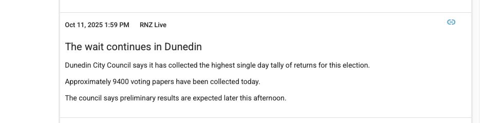 Because of getting 9400 voting ballots today (more specifically, this morning), no results until later