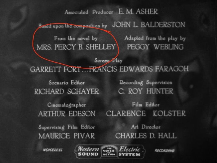 Mrs. Percy B. Shelley, you may have heard of her.