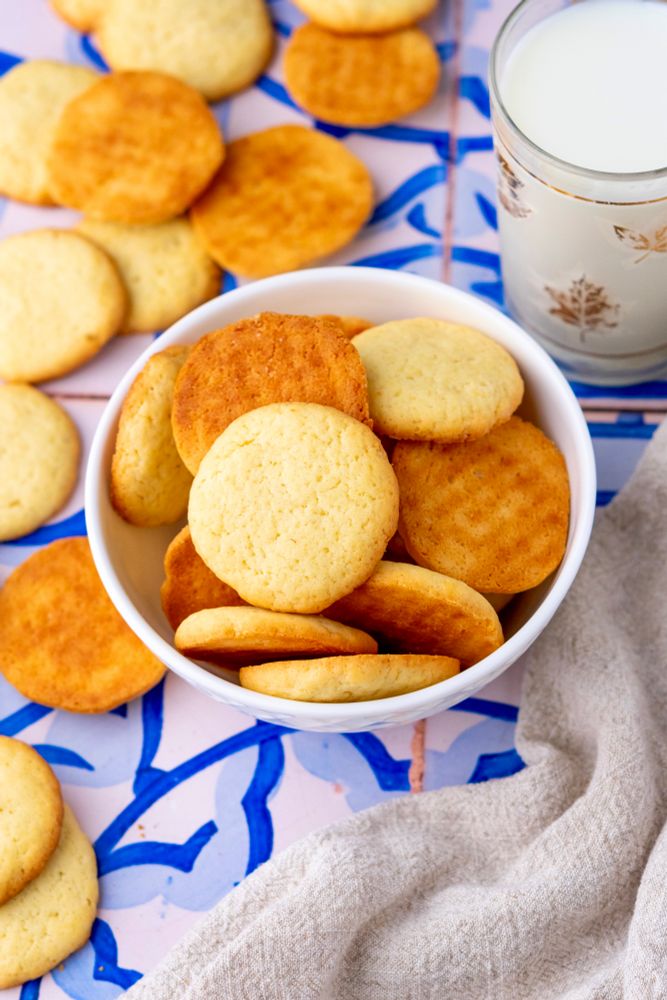 Bowl of sourdough vanilla wafers
