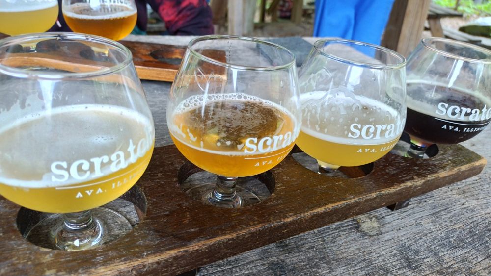 A flight of four beers from Scratch 