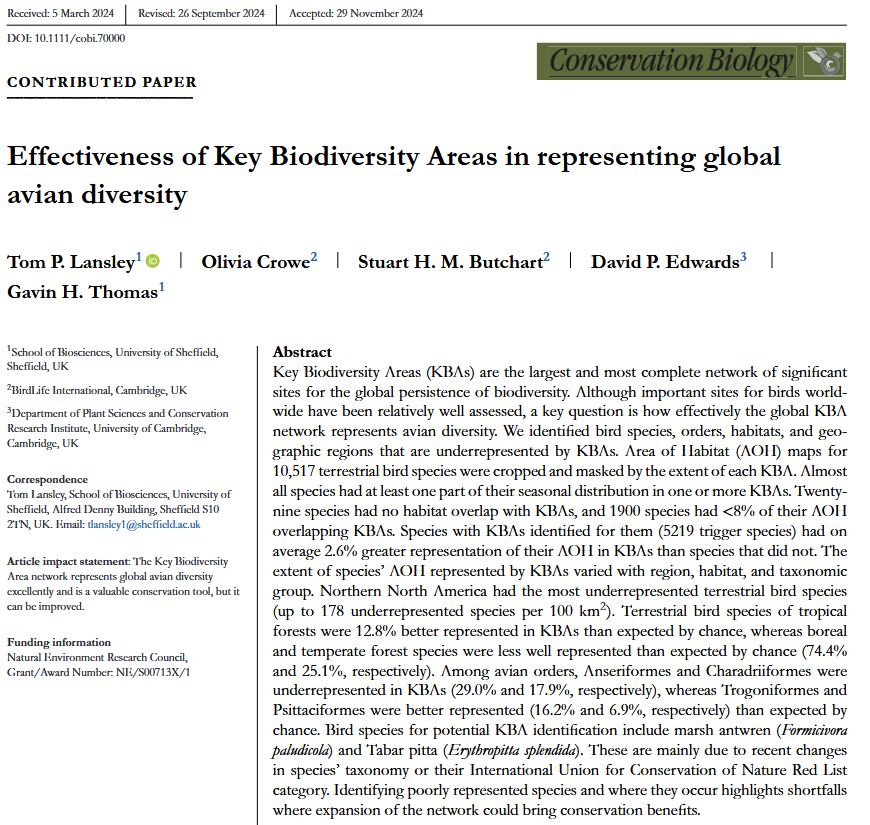 Picture of the paper title, author and abstract. All information can be found in the link: https://conbio.onlinelibrary.wiley.com/doi/epdf/10.1111/cobi.70000