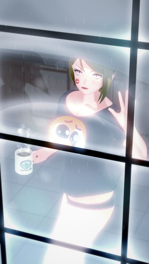 Briley staring out the window while grumpy because she's sexually frustrated.