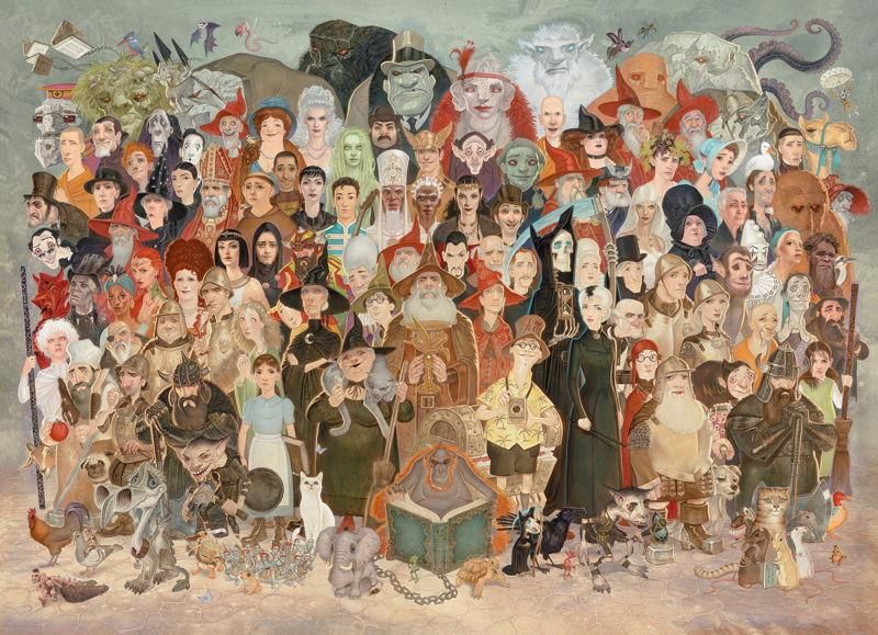 Almost all of the most important Discworld characters drawn by the artist Paul Kidby