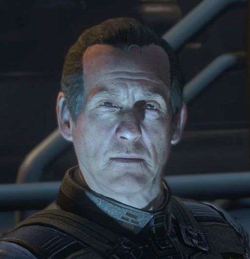 Del Rio (middle aged white man) from Halo 4 with a smug look on his face
