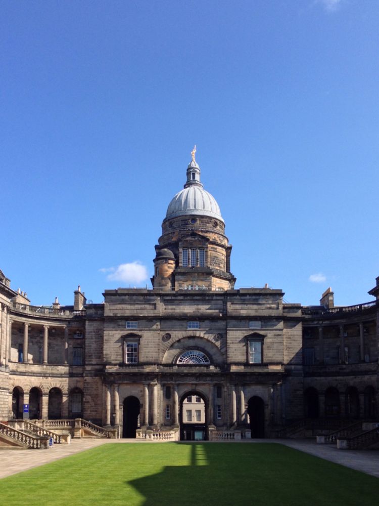 Old College, University of Edinburgh, eastern part of the quadrangle with a dome.