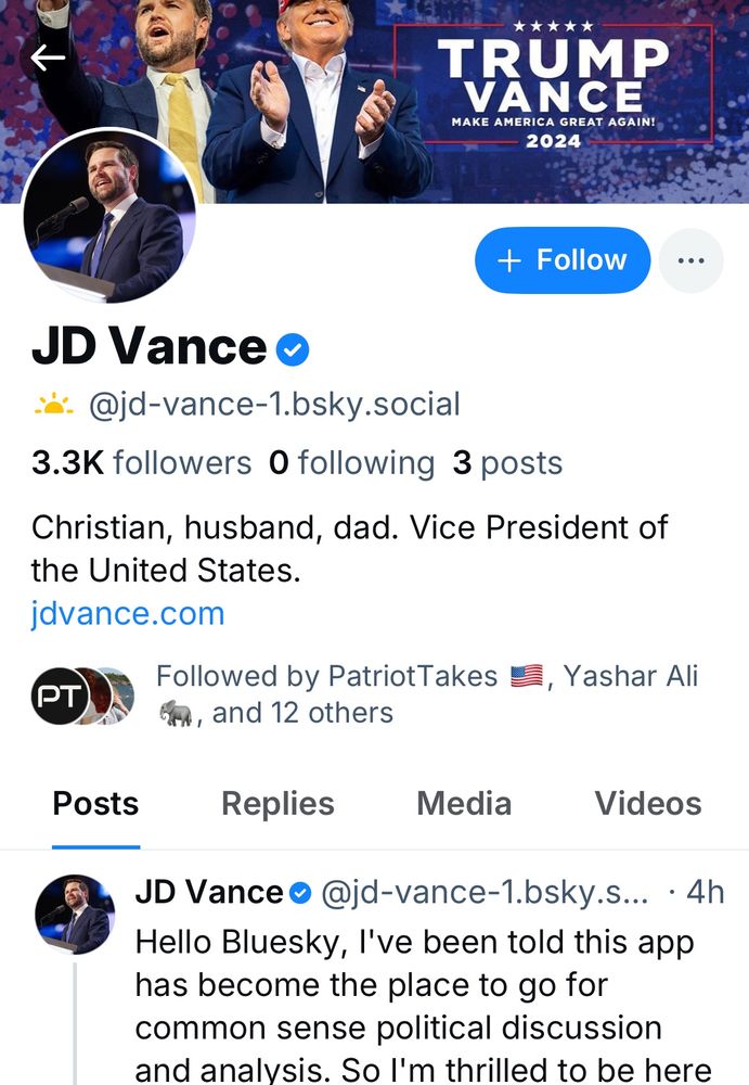 Blue sky profile page for Vance