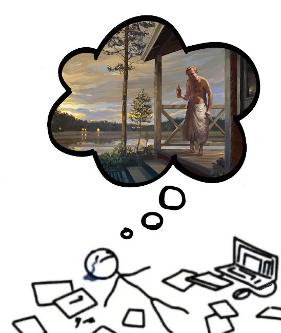 A guy crying on the floor, thinking about Ahti from Control at his cottage.