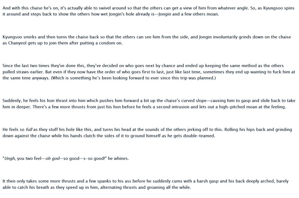 Screenshot of text from my most recent JI x Everyone fic titled Perfect For Us.