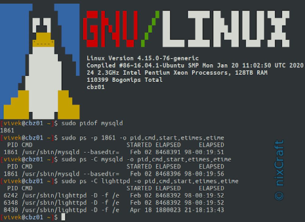 Linux how long a process has been running?