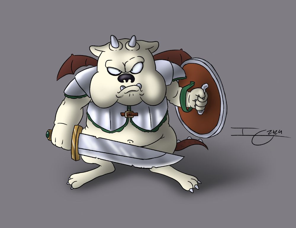 made up dragon quest monster, kobold
bull dog devil