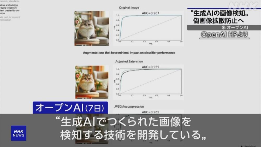 オープンAI 自社生成AIで作った画像 検知する技術の開発を発表 | NHK