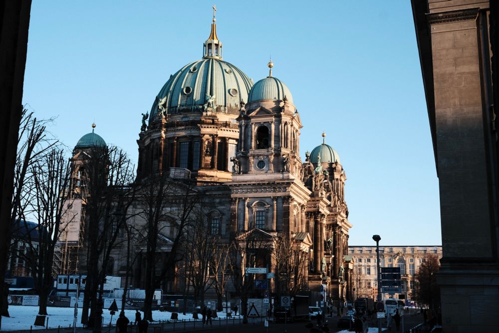 Dome in Berlin with a blue sky and beautiful light