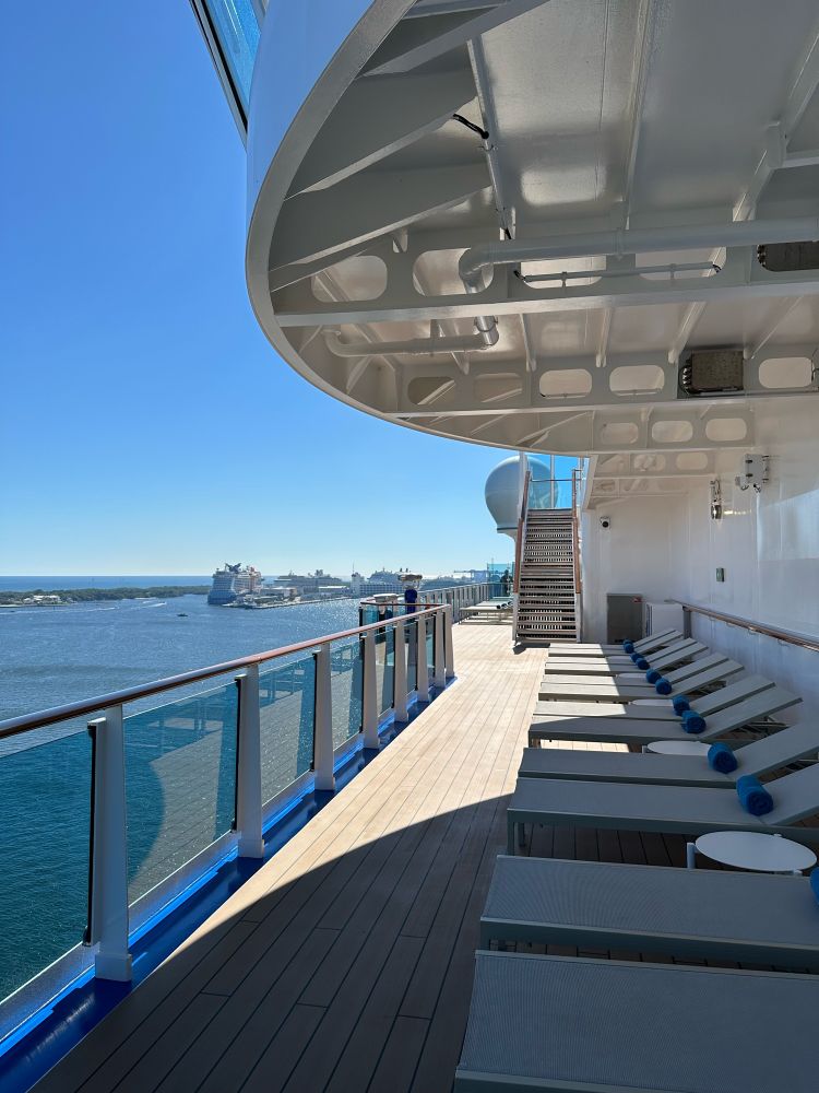 Deck of a cruise ship in port