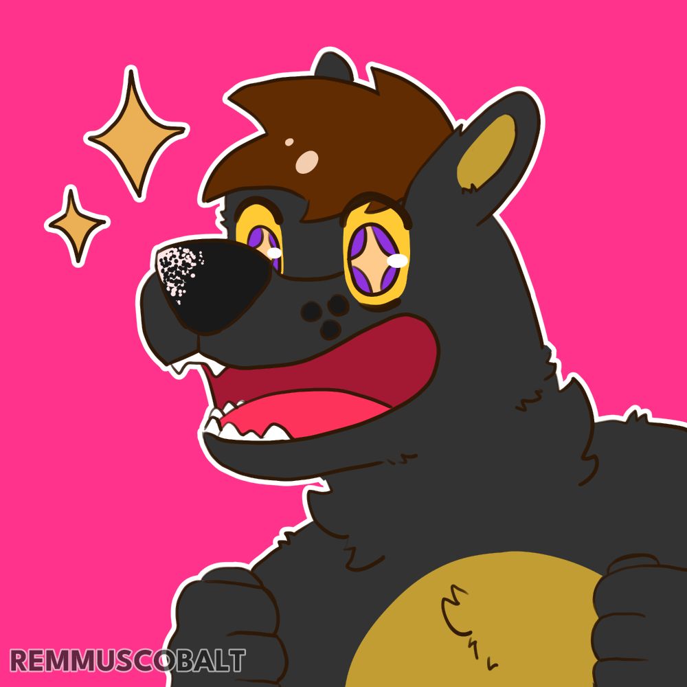 Apollo the folf, happy and sparkling