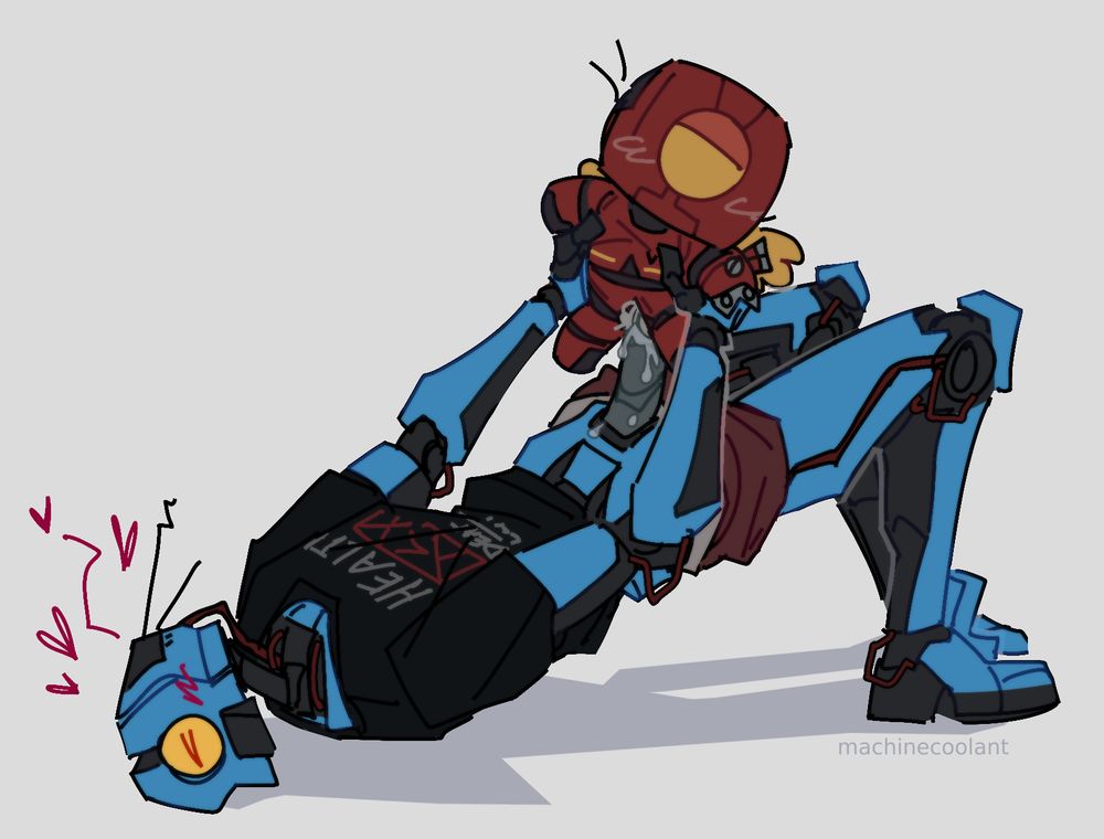 mirage fucking a plushie of v2 happily