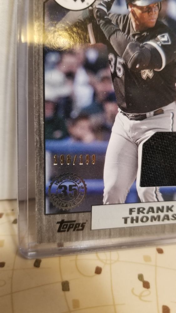 Frank Thomas relic card numbered 198 of 199