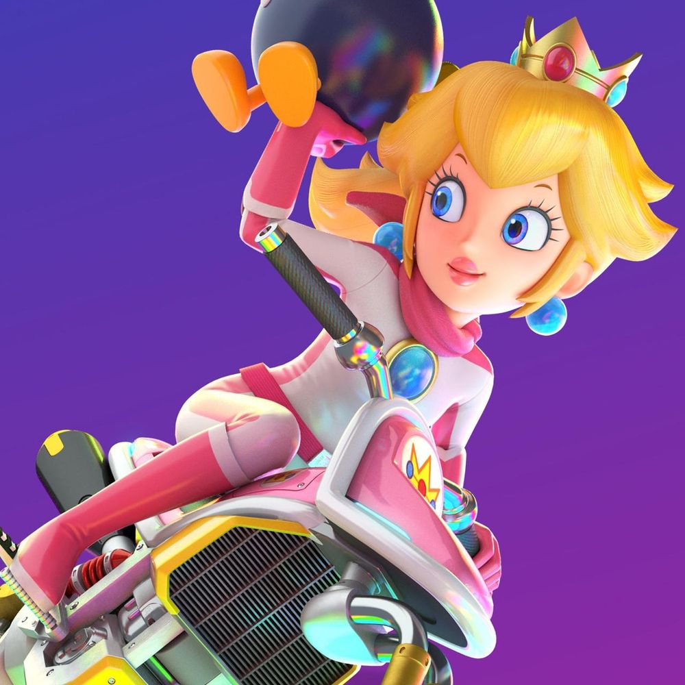 Princess peach holding a bomb